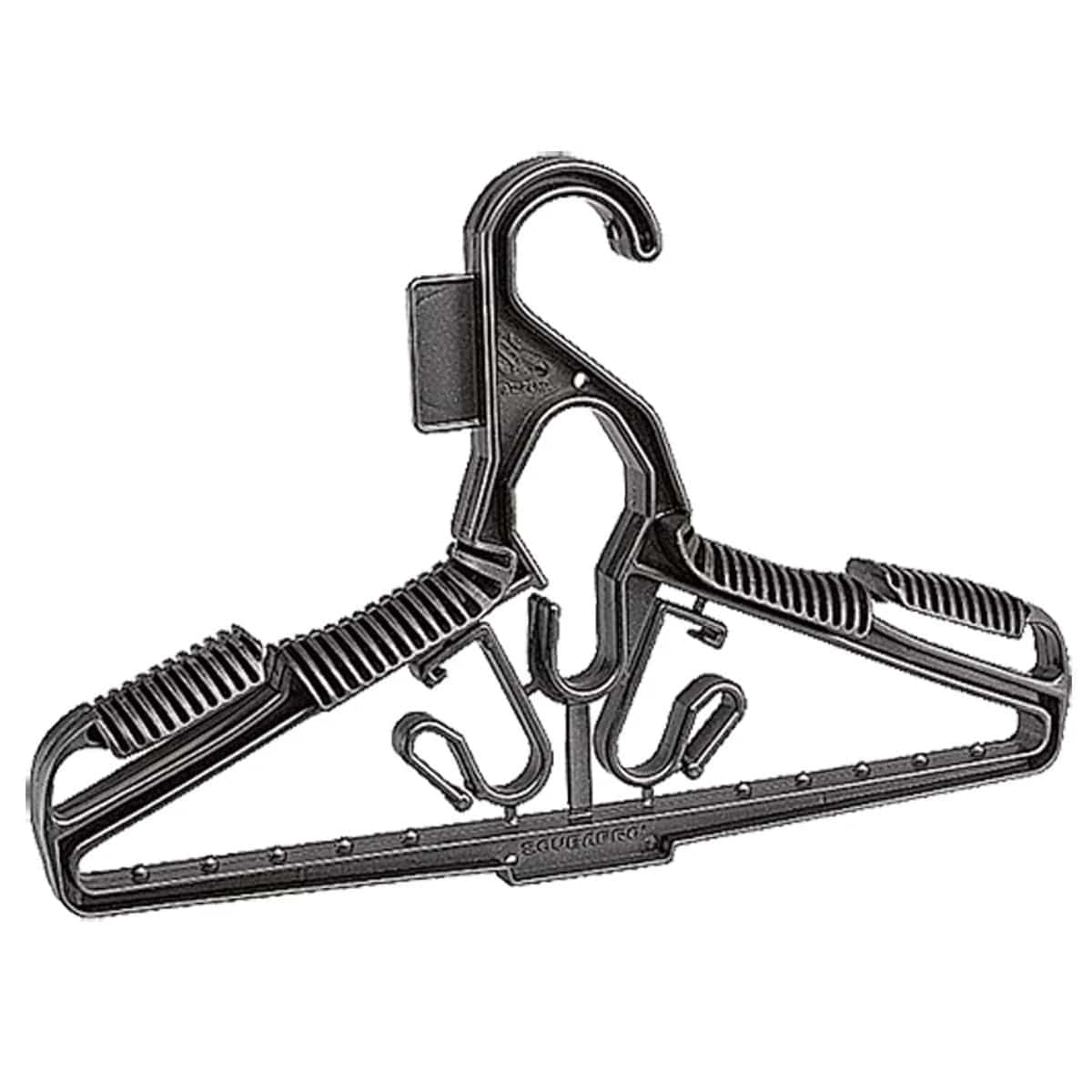 Black plastic clothes hanger