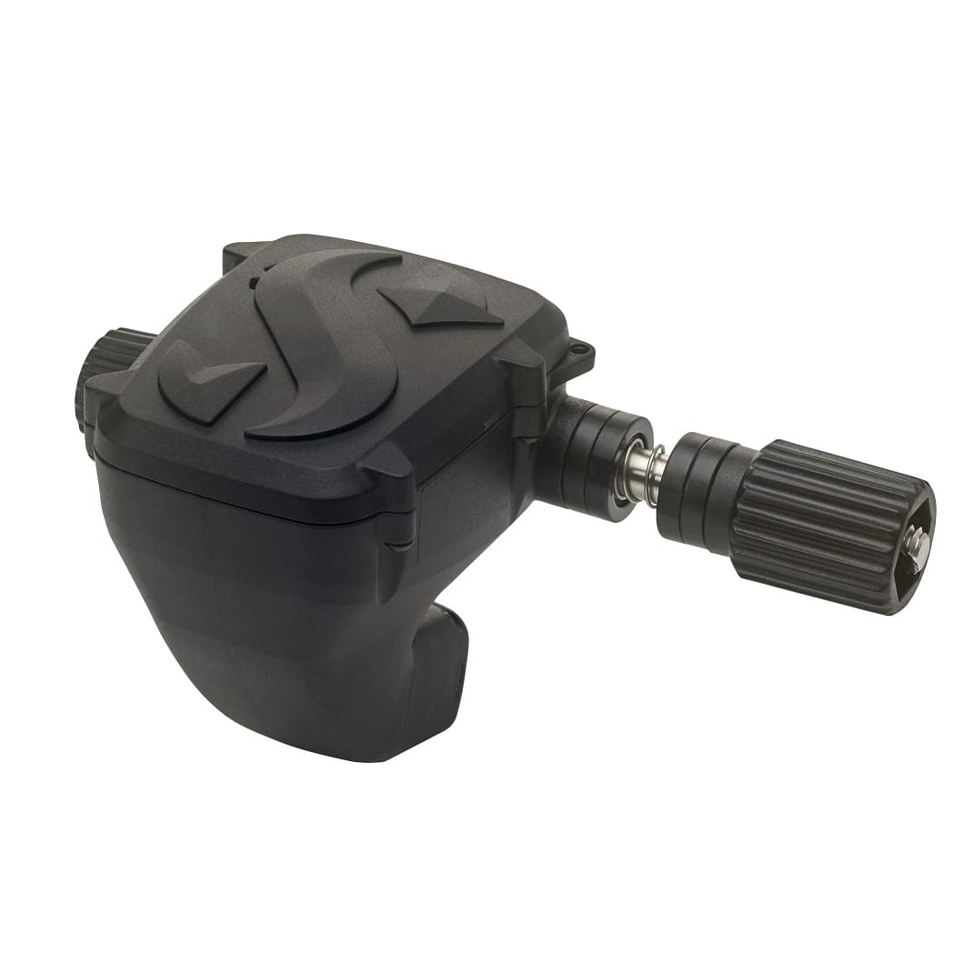 Black scuba diving regulator.