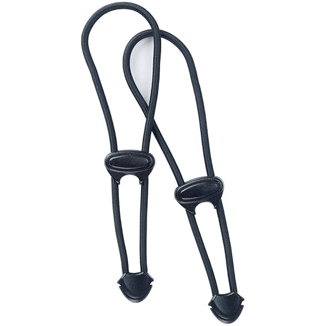 Black elastic cord fasteners