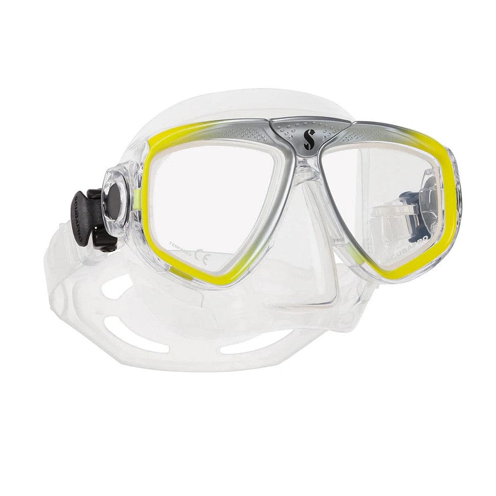 Scubapro diving mask with yellow accents