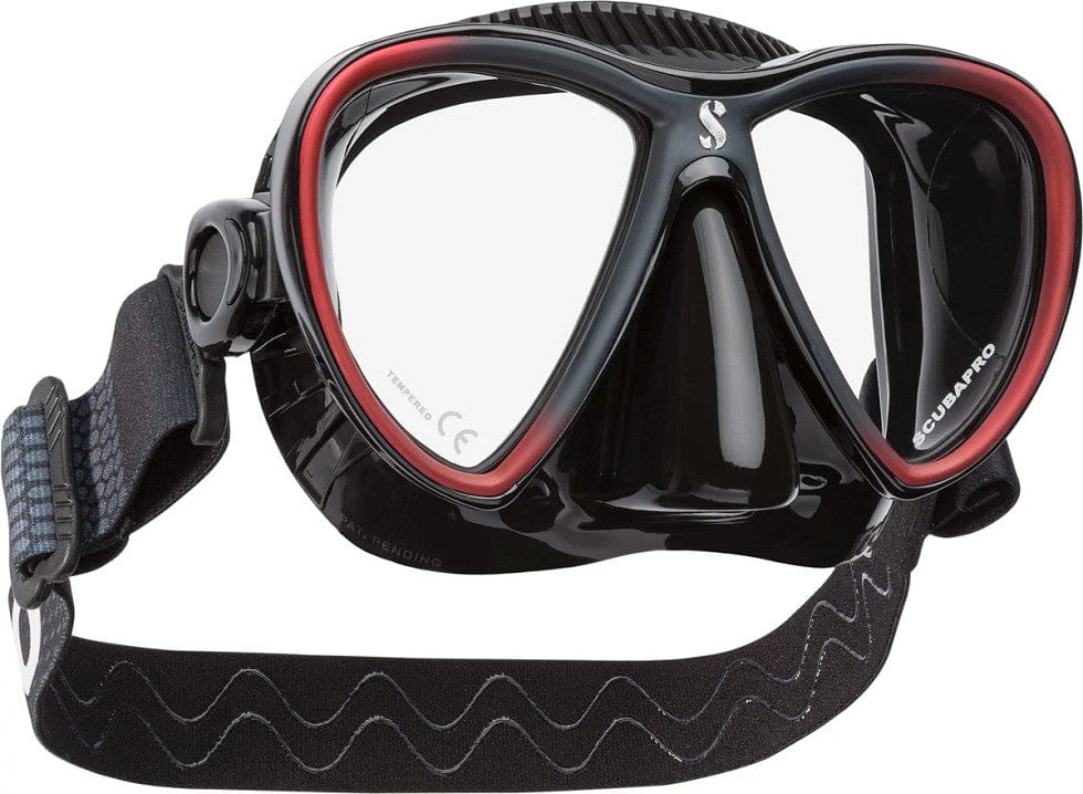 Scubapro diving mask with red accents