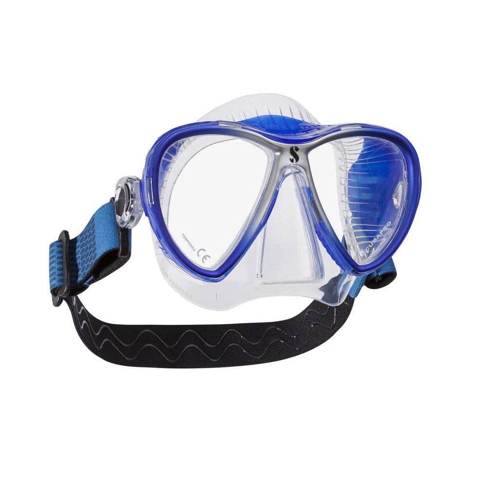 Blue scuba diving mask