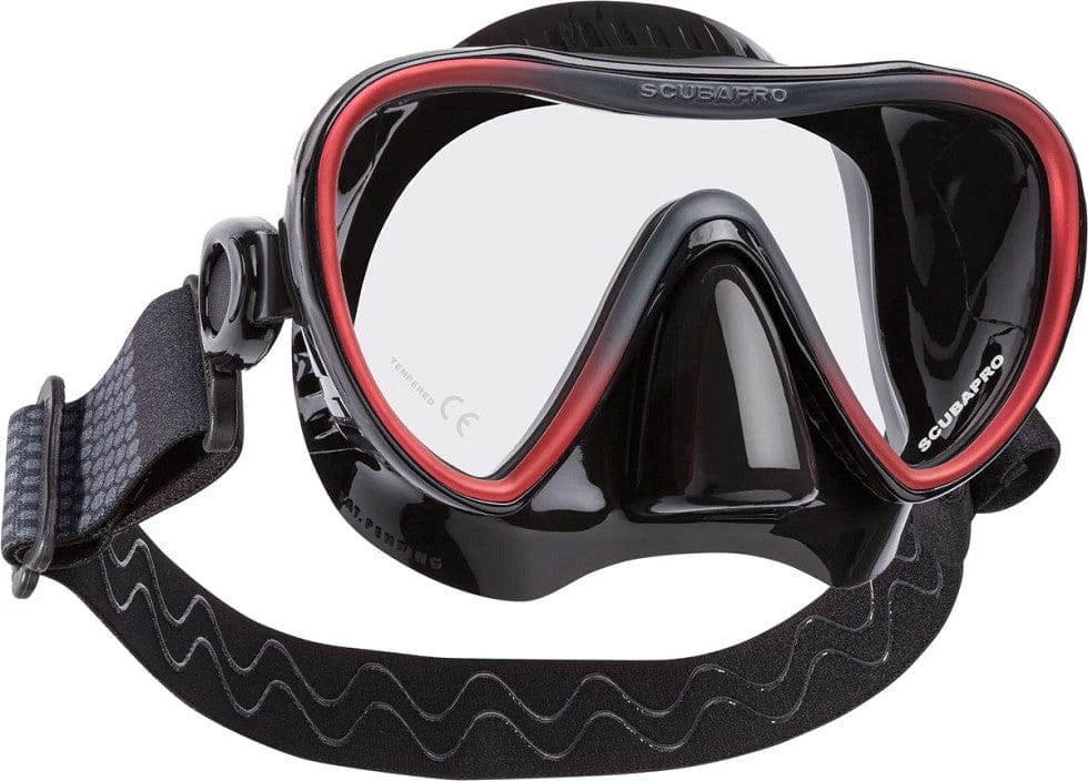 Scubapro diving mask with red accents