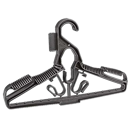 Black plastic clothes hanger