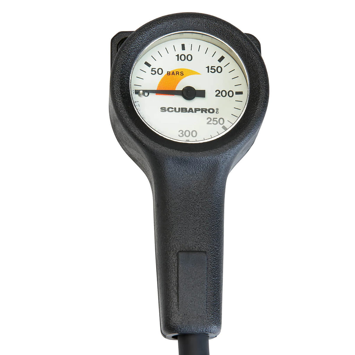 Scubapro pressure gauge reading 50 bars.