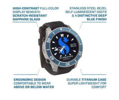 Scubapro Galileo G3 TI1 Dive Watch with Blue Bezel