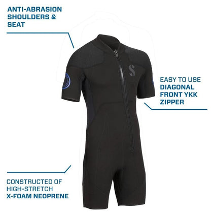 SCUBAPRO - Men's ONEFLEX Front Zip 2.5MM Steamer Shorty