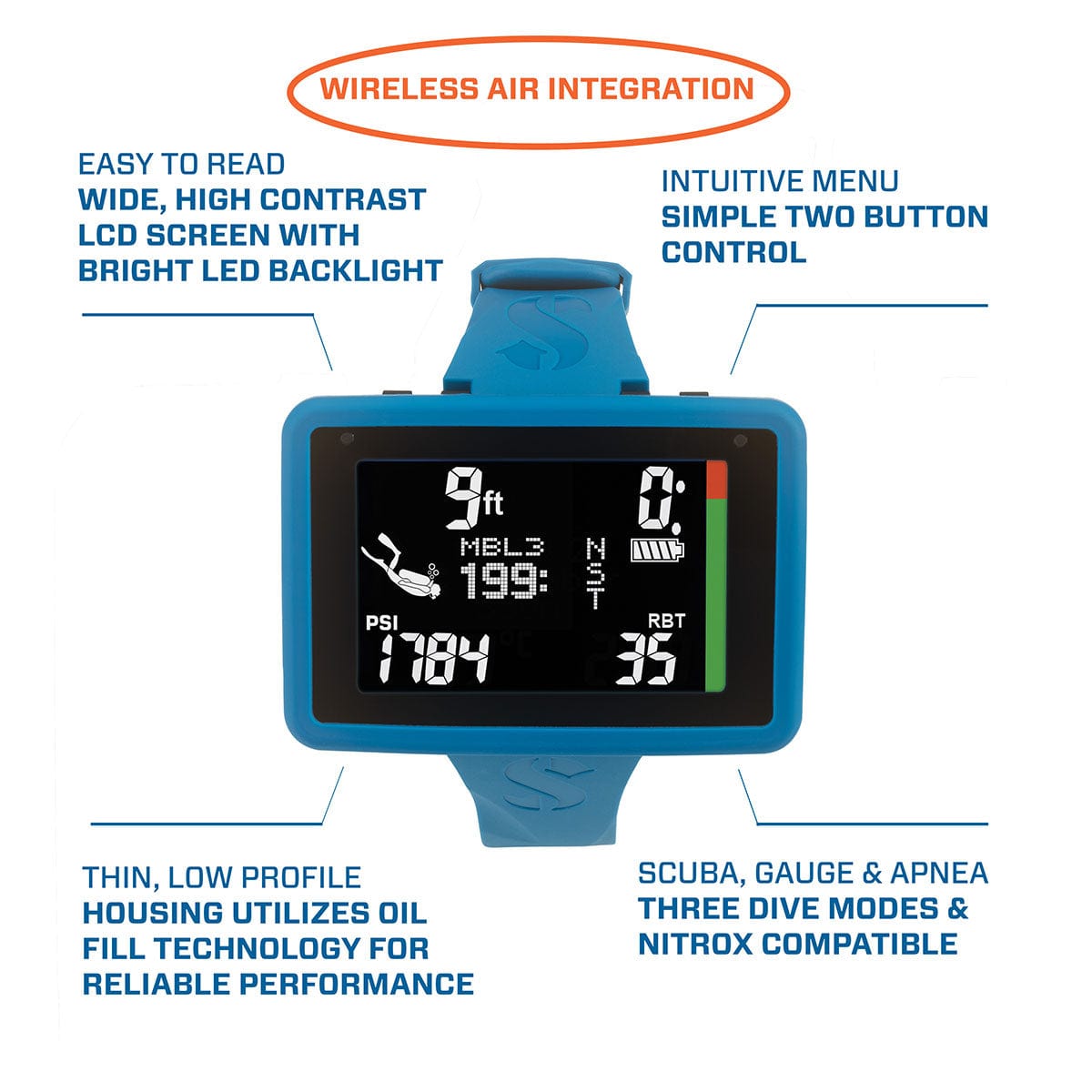 Wireless air integration dive computer