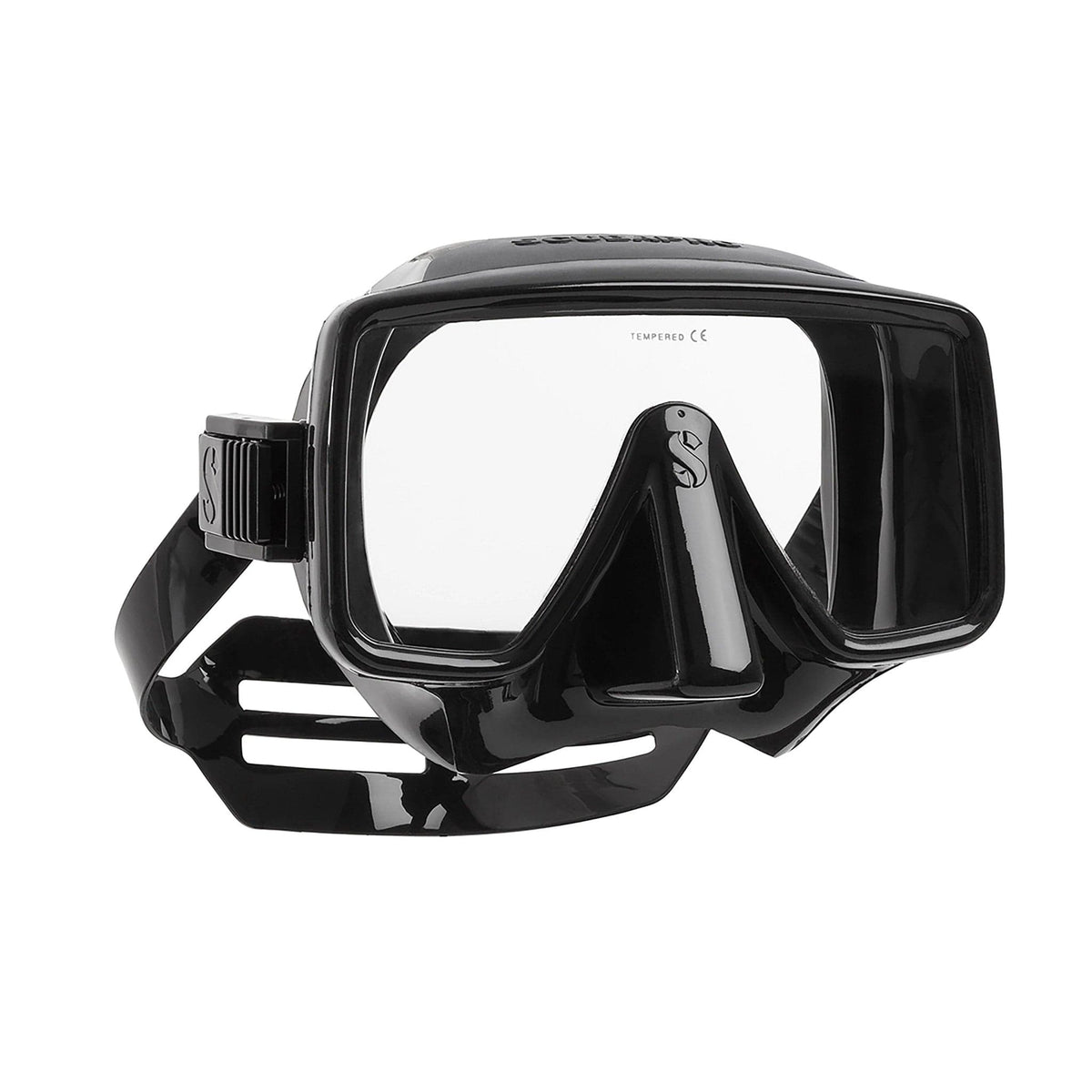 Black frameless dive mask