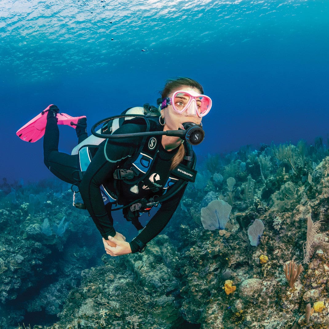 Scubapro MK2-Evo diver exploring coral reef