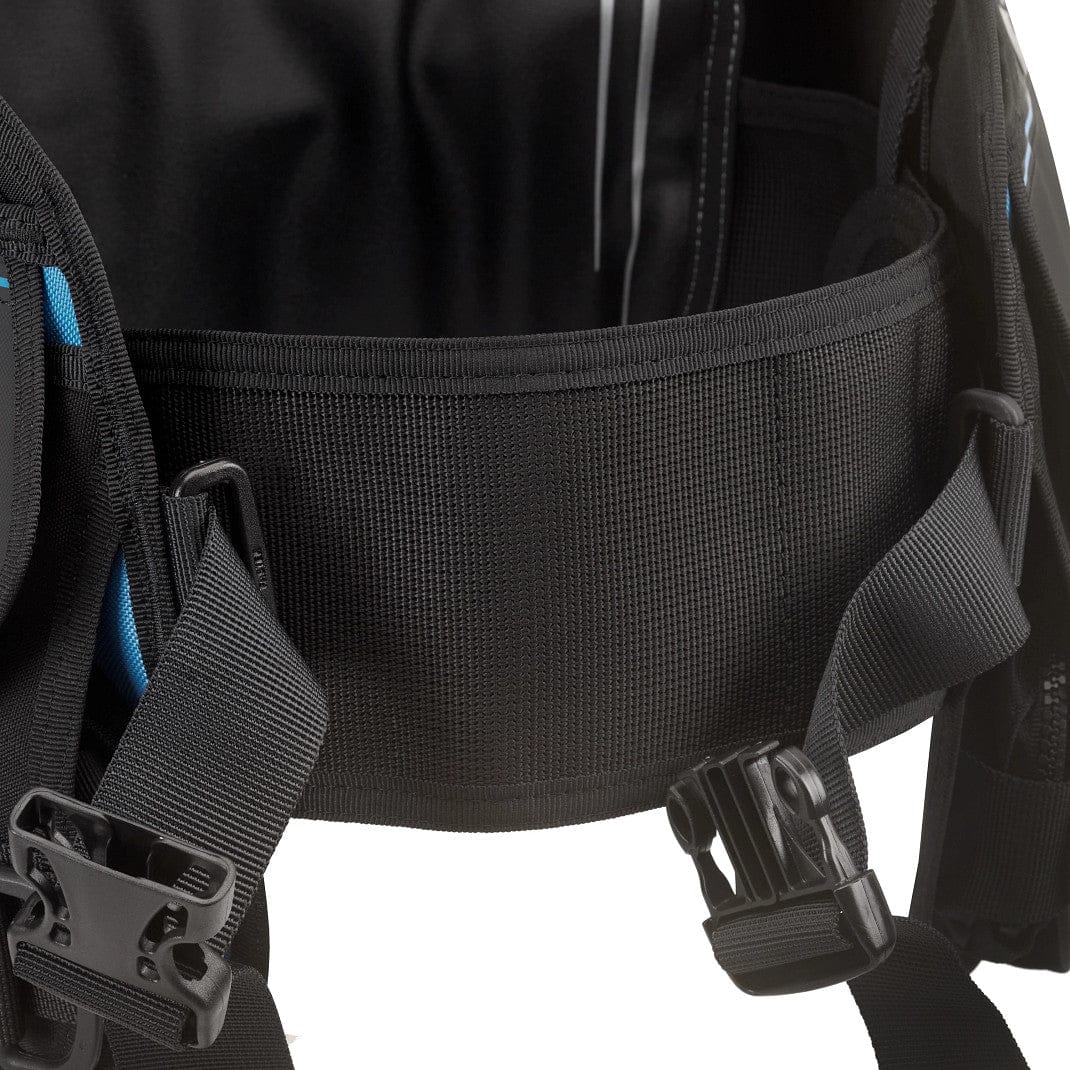 Black backpack pocket detail