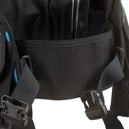 Black backpack pocket detail