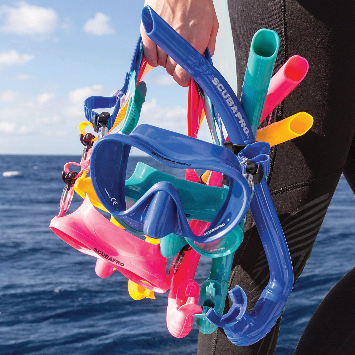 ScubaPro snorkeling gear bundle over water