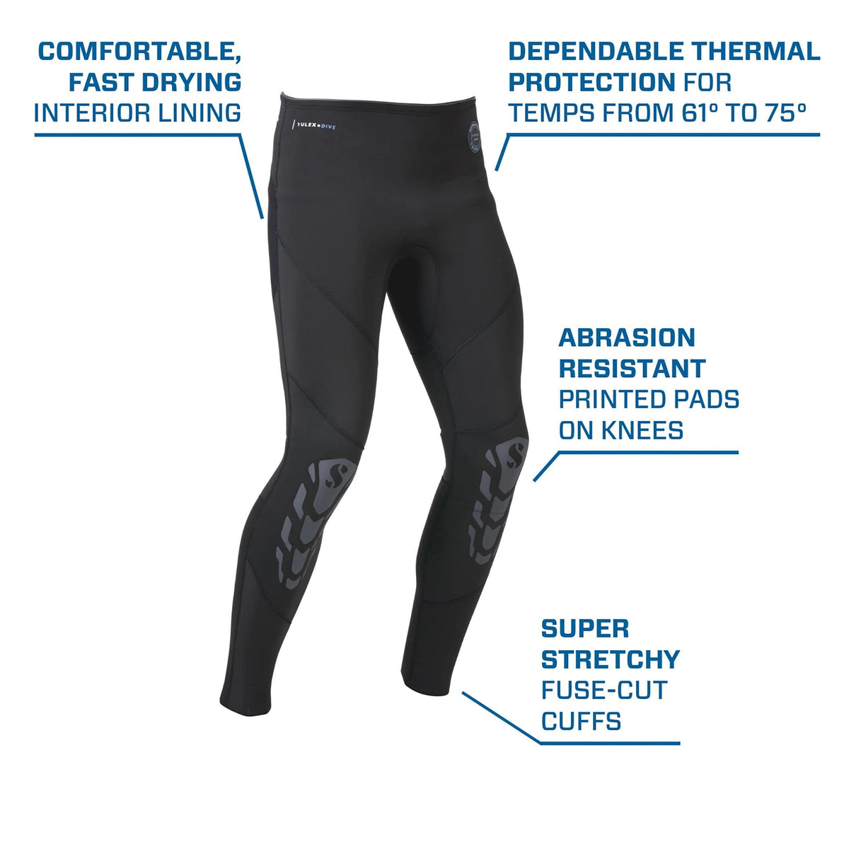 Yulex 3mm Wetsuit Pants - Abrasion Resistant Knee Pads