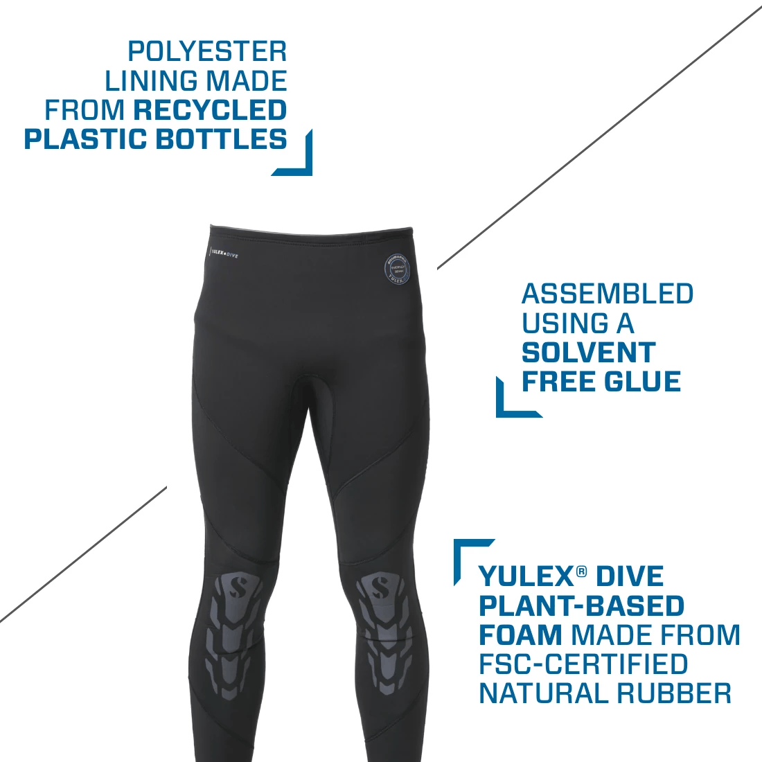 Yulex dive pants made with recycled materials