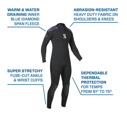 Yulex Steamer 3/2mm Wetsuit with Heavy Duty Fabric