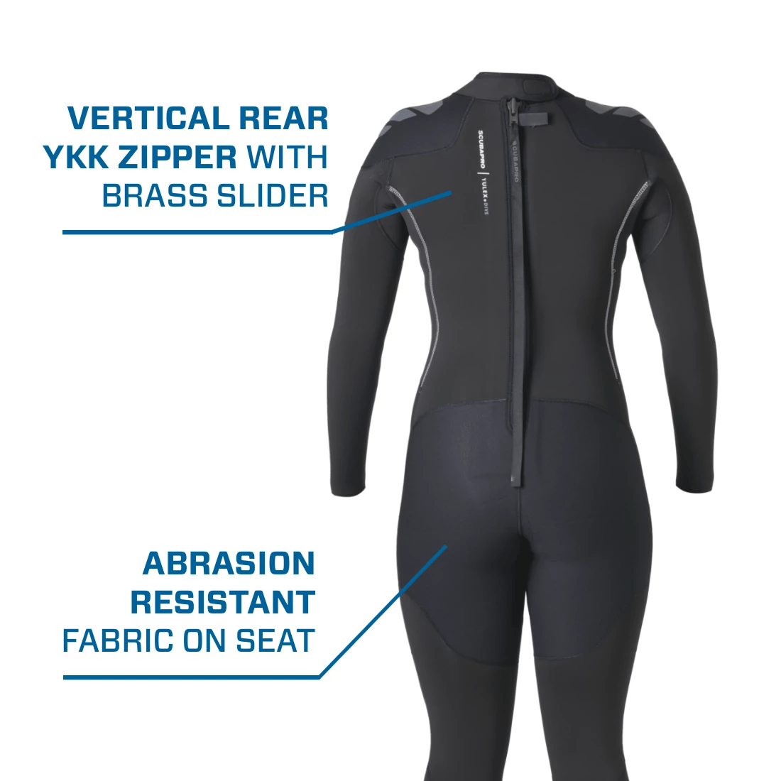 Yulex 2MM Steamer Wetsuit with Vertical Zipper and Abrasion-Resistant Seat