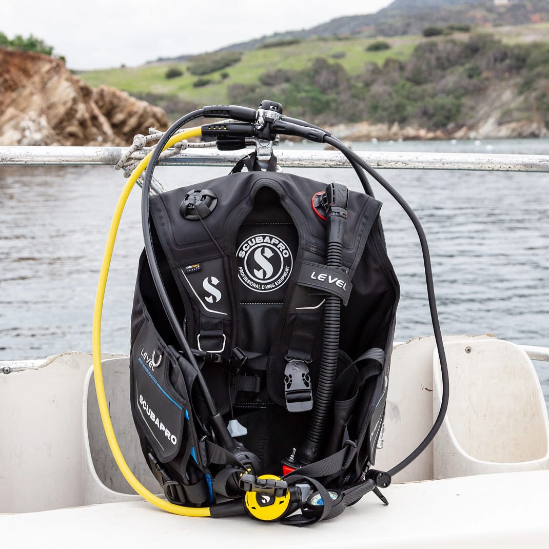 Scubapro Level BCD on boat near Catalina Island