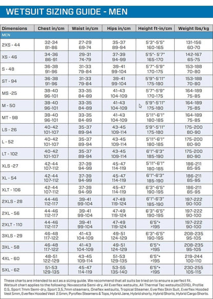 Men's Wetsuit Sizing Guide - HKG