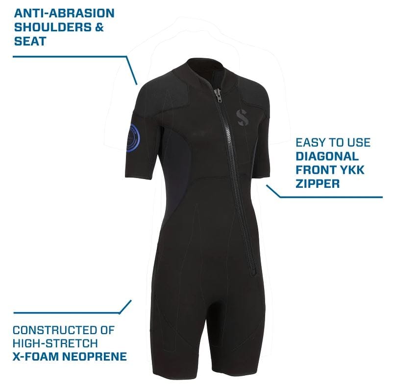 SCUBAPRO - Women's ONEFLEX Front Zip 2.5MM Steamer Shorty